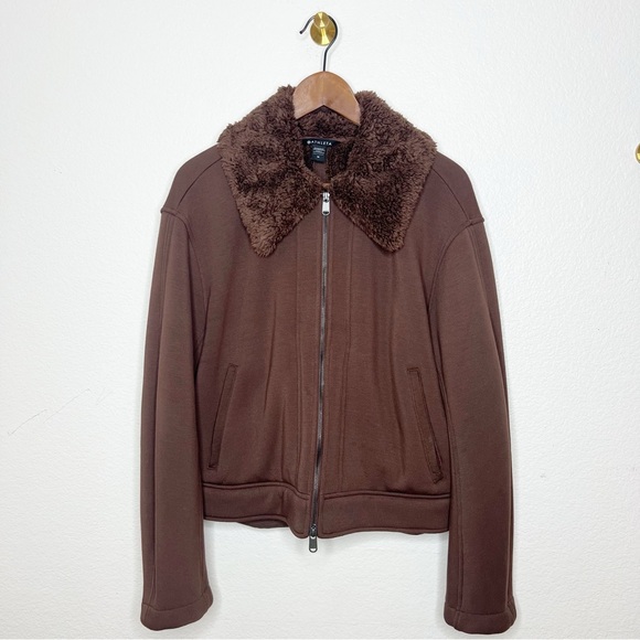 Athleta Westbound Brown Sherpa Jacket Size M - Picture 2 of 8